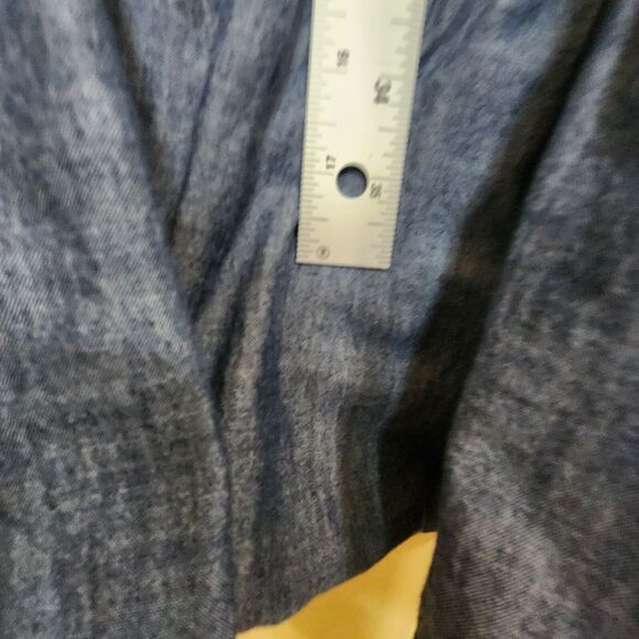 Lands End  Tiered Tank Maxi Smocked Square‎ Neck Prarie Boho Chambray Dobby  3XL - Picture 3 of 11